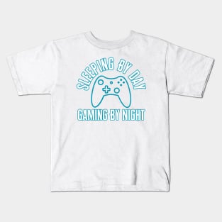 Sleeping By Day Gaming By Night Kids T-Shirt